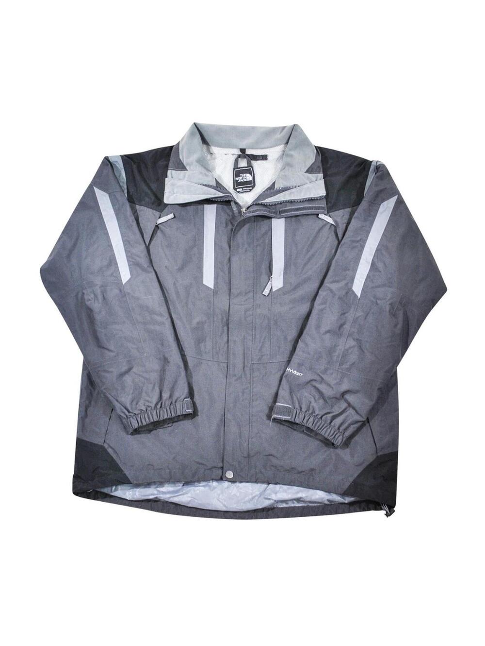 The North Face Zip Rain Wind Snow Ski Black Gray Jacket Size Large